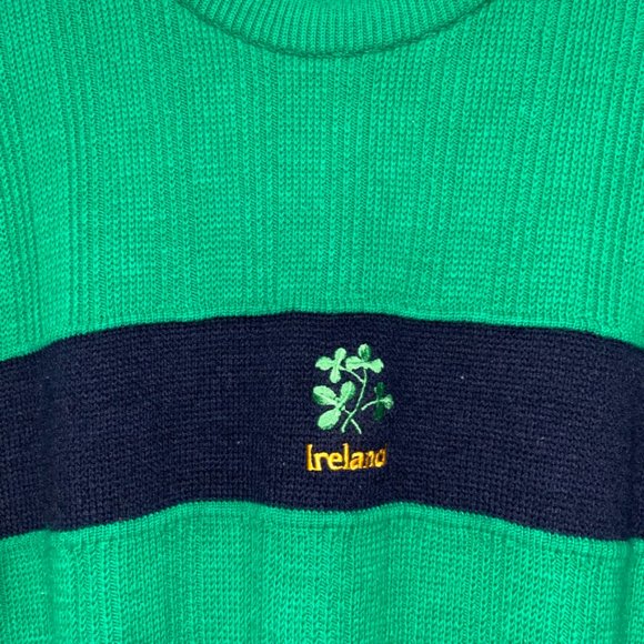 Vintage Crios Green Shamrock Ireland Acrylic Sweater Size L - Picture 5 of 6